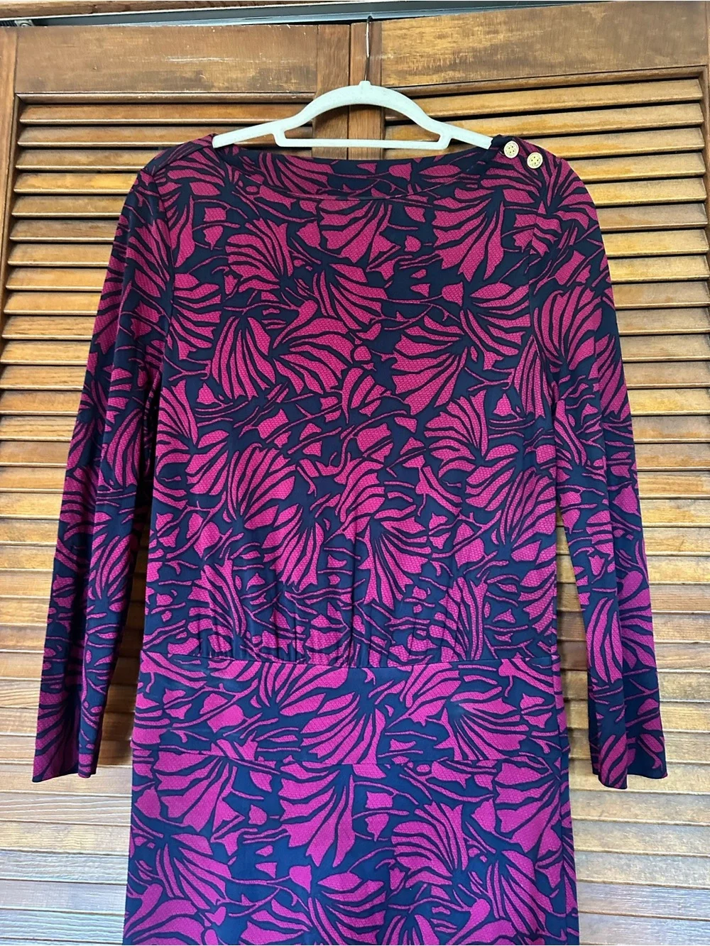 Tory Burch Etta Blouson Midi Dress in Berry and Navy Floral size medium